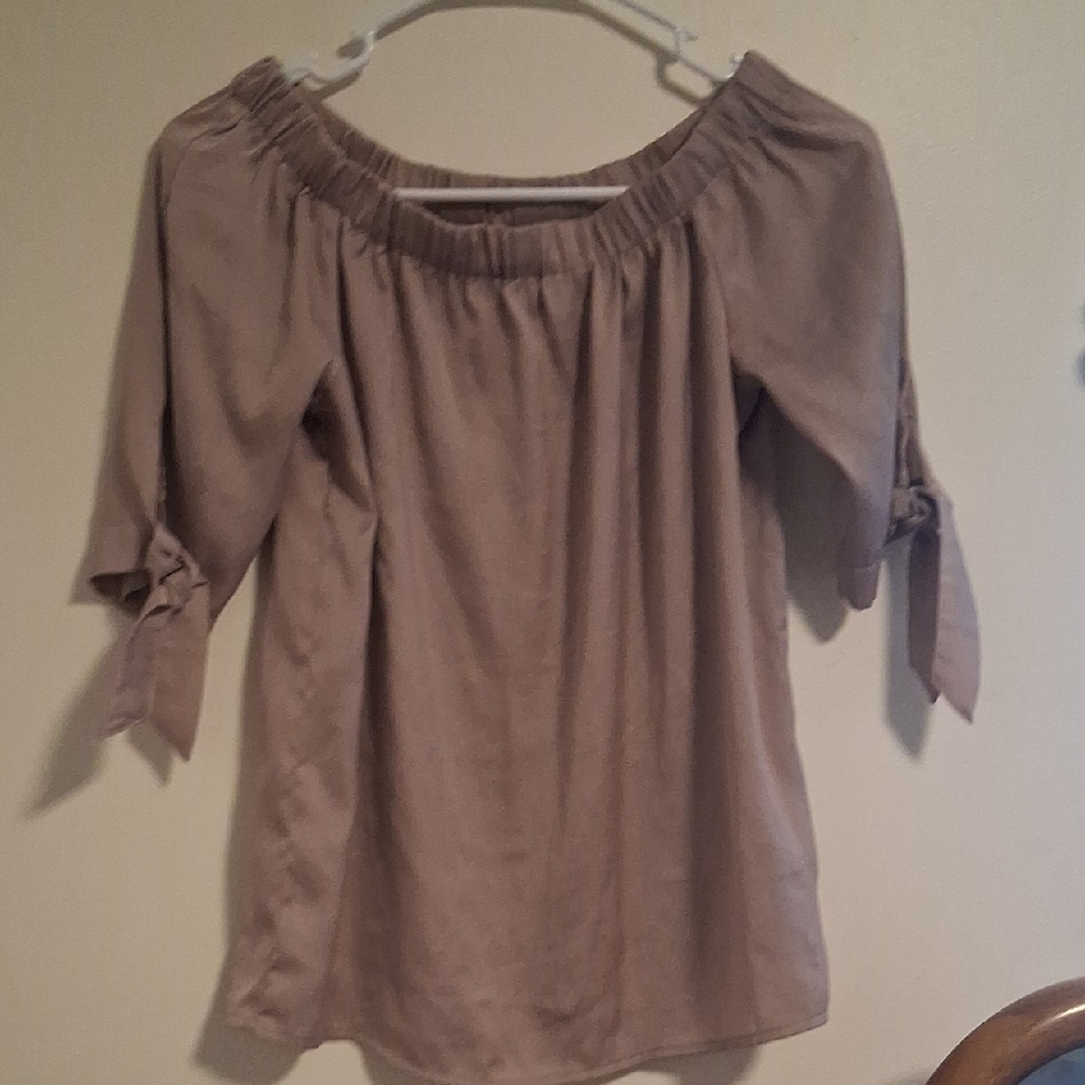Pink Silky Off-Shoulder Blouse